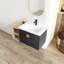Meuble-lavabo à fermeture en douceur avec lavabo et petites tablettes de rangement