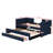 Twin-Sized Upholstered Daybed Including Trundle Bed And 3 In-Built Storage Drawers-1862426144