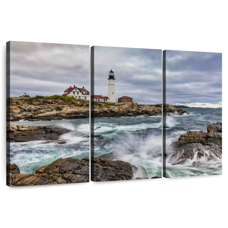 Aletra, Portland, Maine, phare, au lever du soleil II, H 48 po x l 74 po