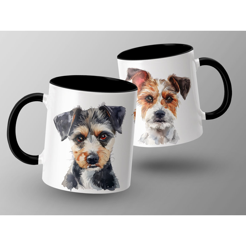 Cute Watercolor Terrier Dogs Design 11oz Coffee Mug, 2