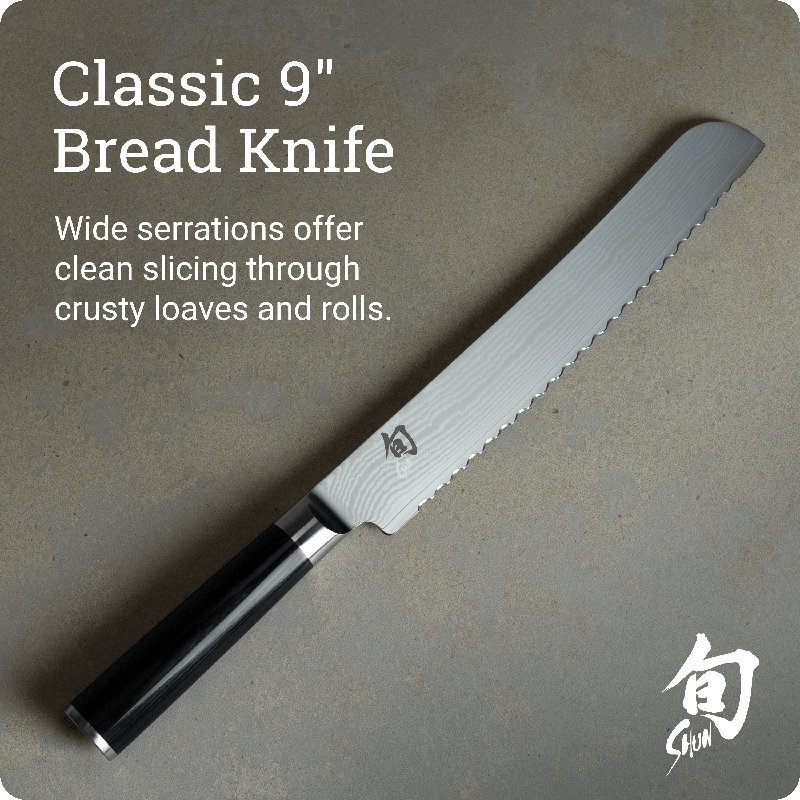 Shun Classic 9'' Serrated Bread Knife, Right-Handed