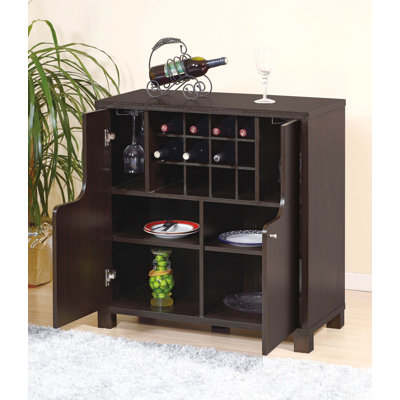 Armoire à vin Cocoa rouge avec deux portes Porte-bouteilles de vin amovible