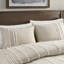 Housse de couette 100% coton 3 pièces avec rayures taupe et blanches