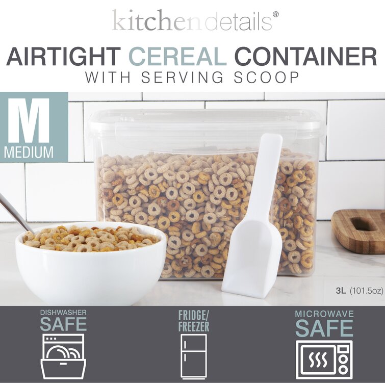 Prep & Savour Medium Size Airtight Cereal Container With Scooper
