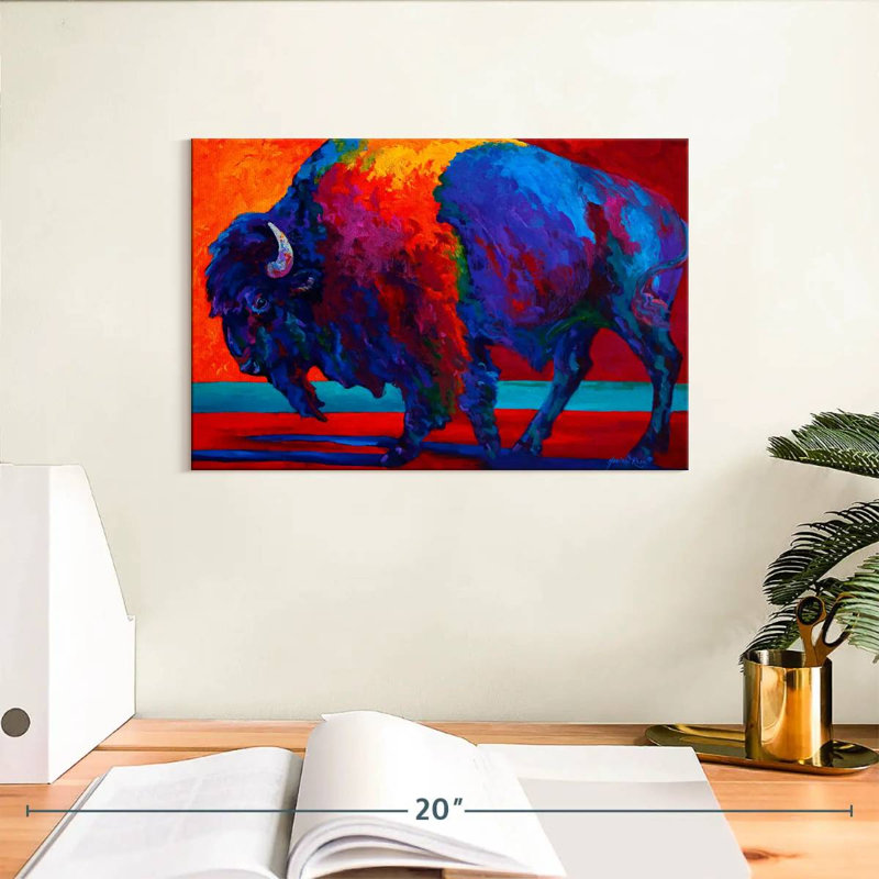 Bison abstrait, H 8 po x l 12 po