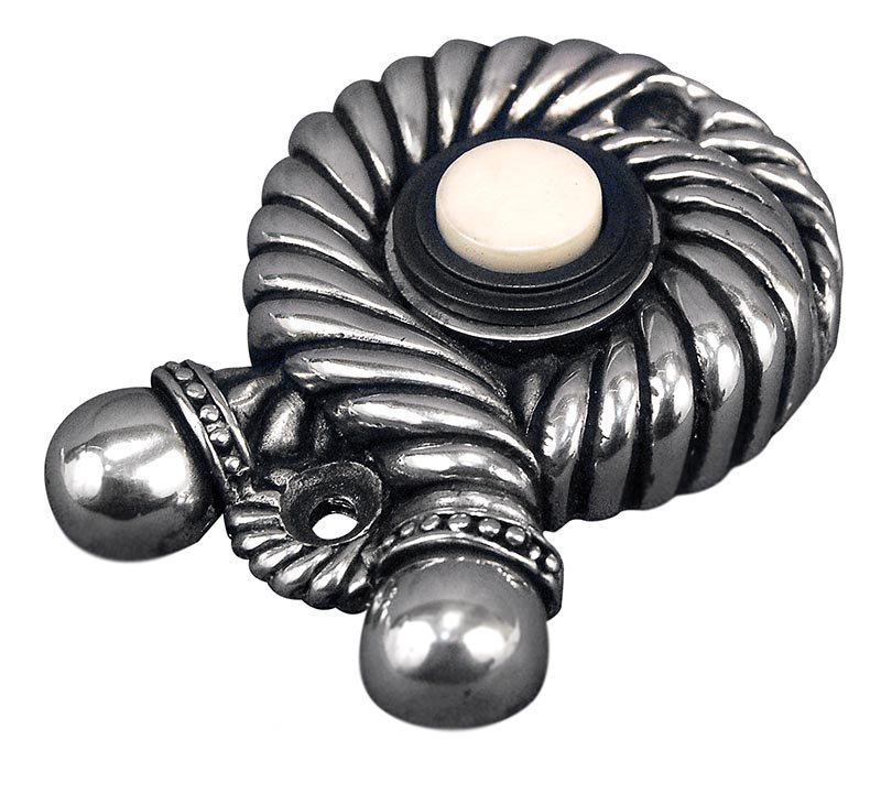 Equestre Push Button Doorbell with Compatibility, Antique Silver