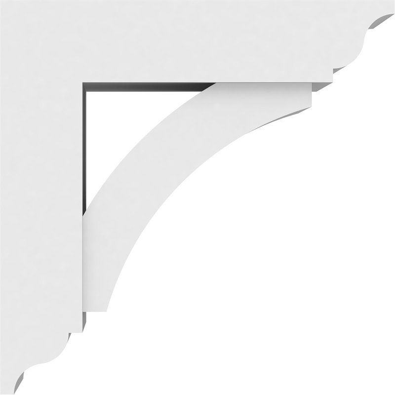 5"W x 12"D x 12"H Standard Thorton Architectural Grade PVC Bracket with Traditional Ends, 12"H x 5"W x 12"D