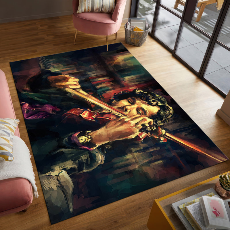 Tapis doux non tissé avec motif floral oriental complexe pour un ajout exquis à votre décor