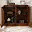 Buffet cannelé avec 2 trous de sortie, armoire buffet avec rangement, armoire latérale étroite pour le salon, l'entrée, le couloir, le café et le bar-419322471