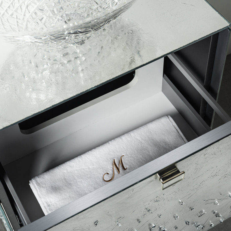 Meuble-lavabo mural de luxe en cristal
