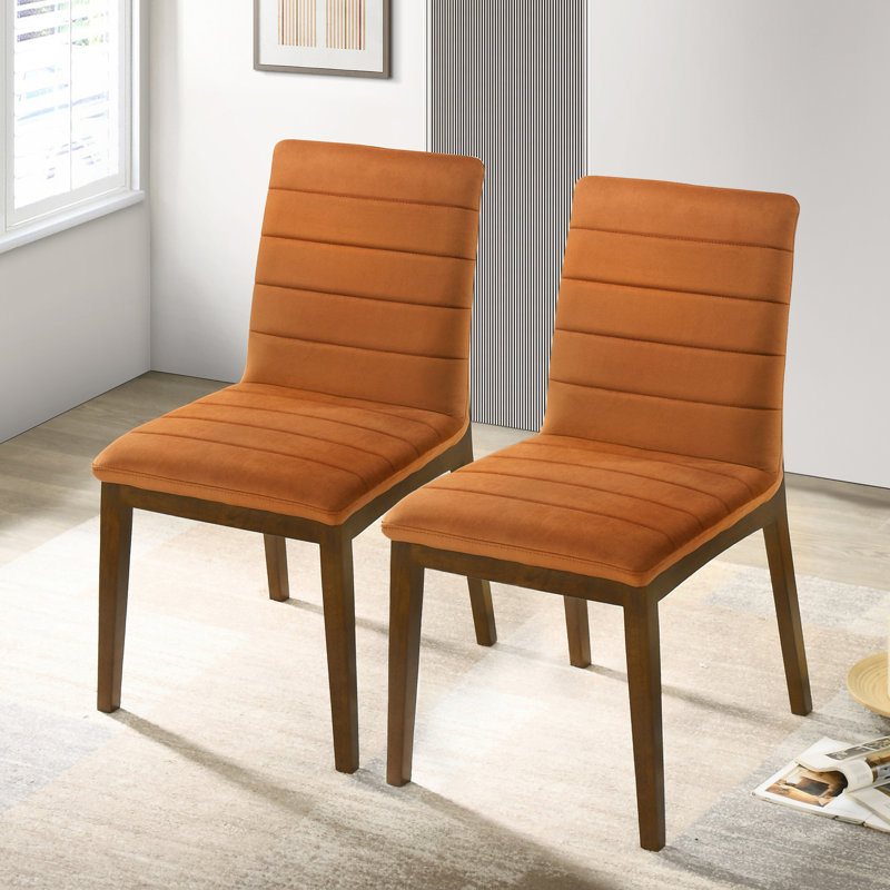 Chaise d'appoint Zaliya, Velours orange brûlé