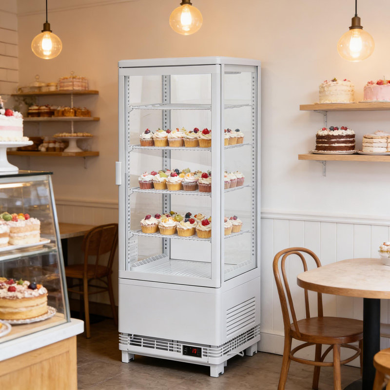 2.7 Cu. Ft./78L Countertop Display Case with Led Lighting for Cafes Cakes, Stores and Baked