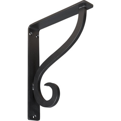 Support simple en fer forgé l 1 1/2 po x P 7 1/2 po x H 10 po (support central simple) (paquet de 2)