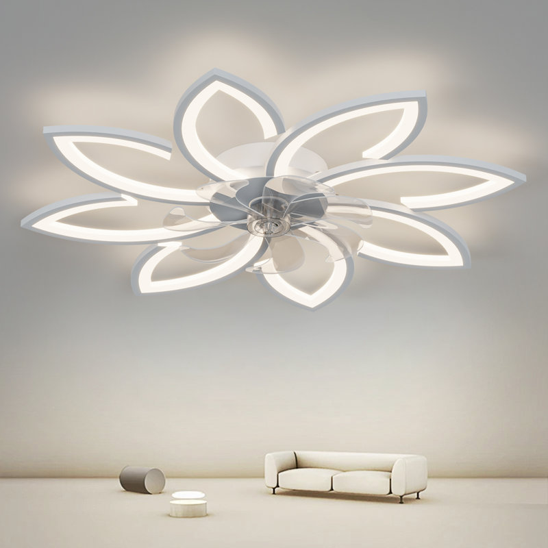 90cm 7 - Blade Reversible Dimmable LED Ceiling Fan With Remote Control And APP, White
