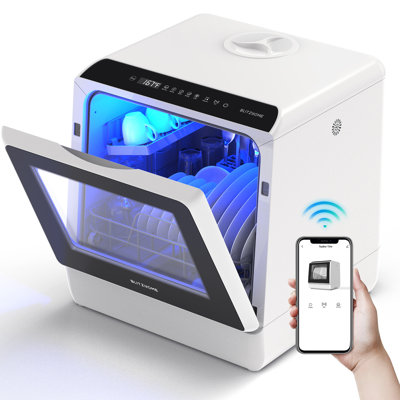 Lavage à haute température et nettoyage à 360 °, séchage à haute température et rafraîchissement à l'air, aucune installation, ultra-compacte et grande capacité, application / contrôle tactile, fenêtre transparente