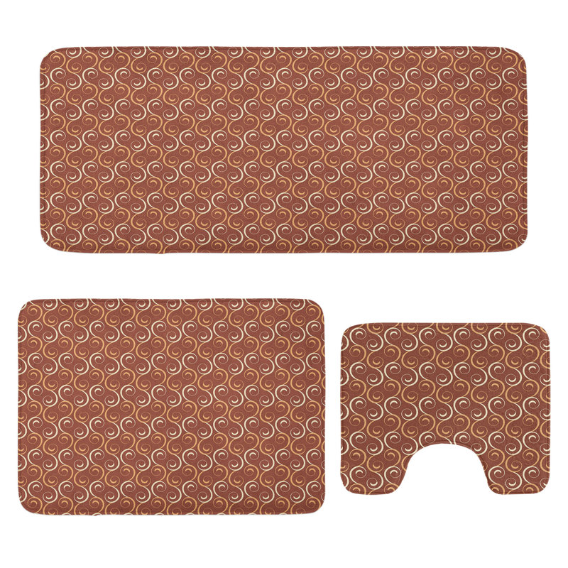  Ensemble de tapis de salle de bain floral 3 pièces U