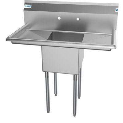 38'' L x 22'' W Silver Freestanding Service Sink