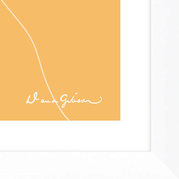 Animals Framed by Dana Gibson, White/Orange