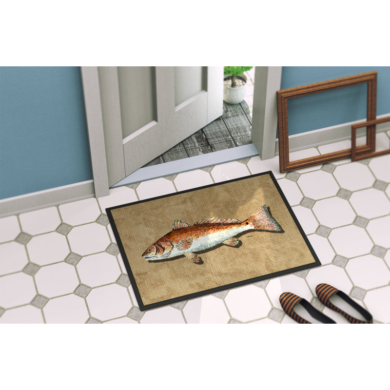 Paillasson d’intérieur antidérapant tiernen Fish, Rectangle 1 pi 6 po x 2 pi 3 po
