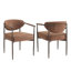 Ensemble de 2 chaises de salle à manger modernes avec similicuir et structure dorée-2096095207