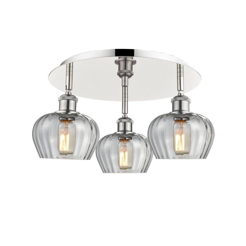 Plafonnier encastré Fenton, Transparent, Nickel poli