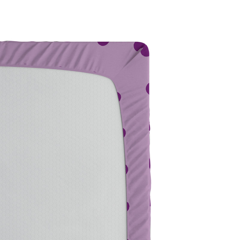 Plum Lilac Polka Dot Microfiber Full Fitted Sheet