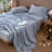 MooMee Flat Sheet 100% Washed Cotton Linen Like Textured Breathable Lightweight-107894579-107894589