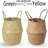 2Pcs Seagrass Belly Basket And 4 Packs Screw-In Matte Black Bathroom Towel Hook