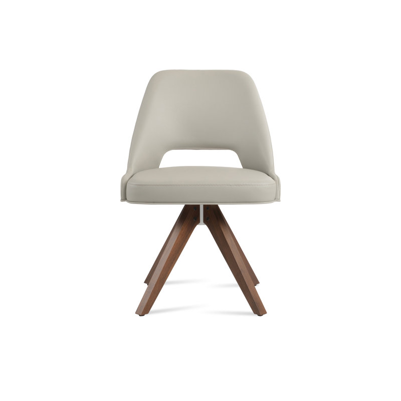 Chaise pivotante Marash Pyramid, Off White, Walnut
