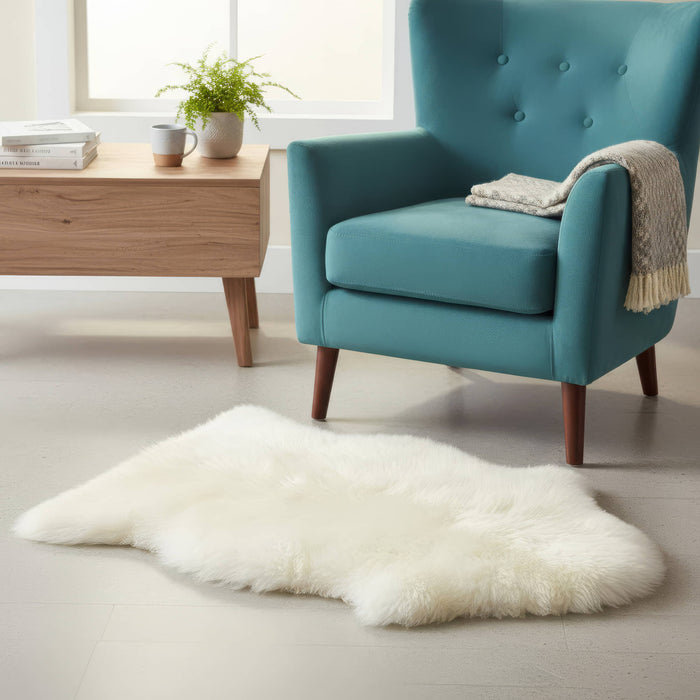 Tapis à poils longs ivoire Burgett, Nouveauté 2 pi x 3 pi