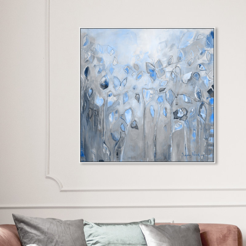 " Butterfly Dance ", White Framed Canvas, 40" H x 40" W 