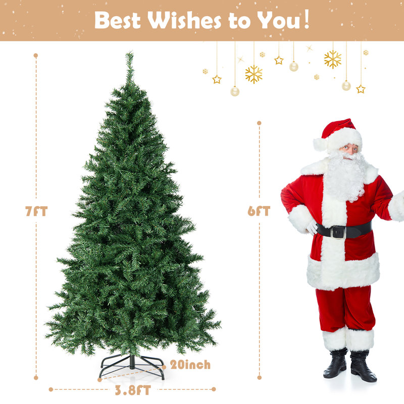 Arbre de Noël vert 7 pi avec 350 lumières DEL 7 pi