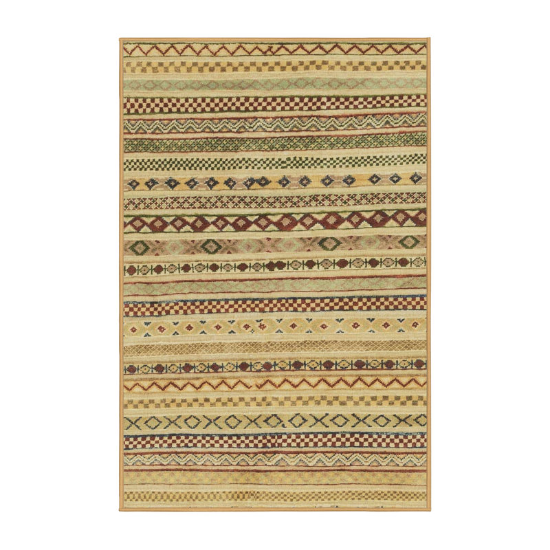 Wool Abstract Indoor Rug, Rectangle 2' x 4'