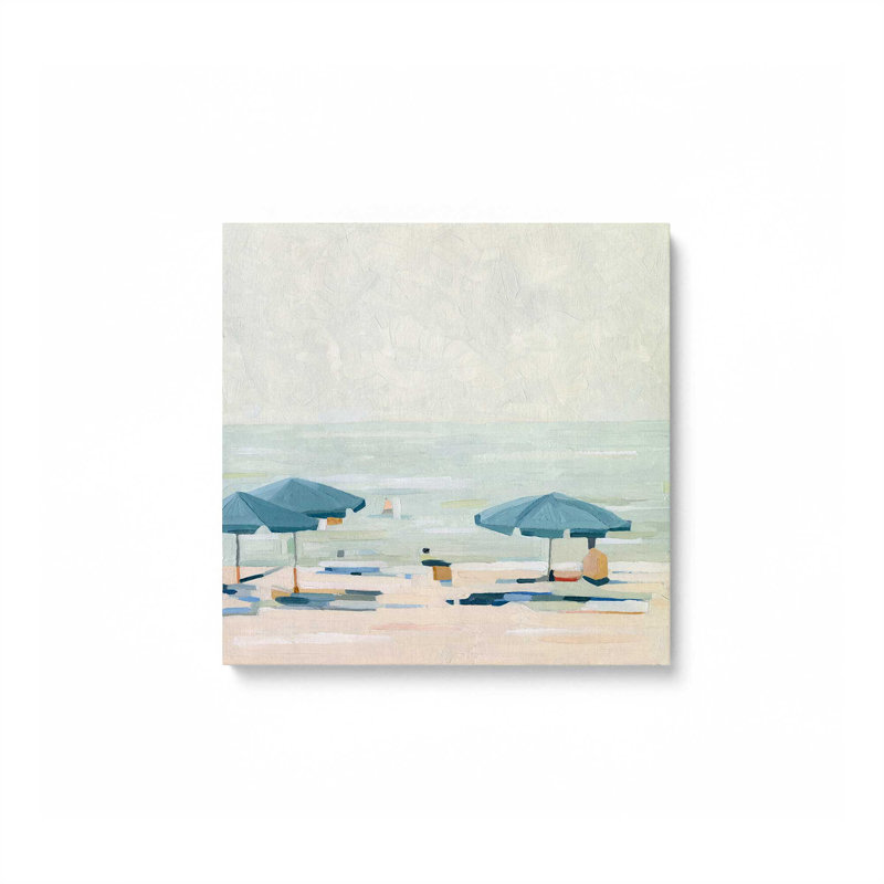 Impression sur toile Seaside Umbrella Harmony II, Toile tendue, Ne s'applique pas, H 16 po x l 16 po