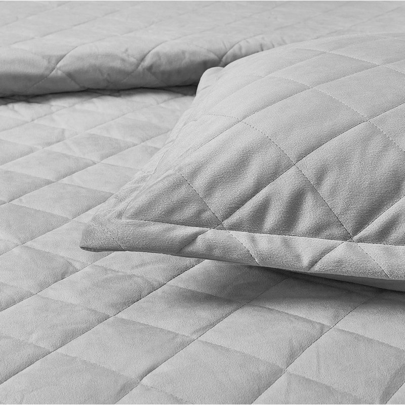 Ensemble de 5 pièces en velours matelassé, Argent