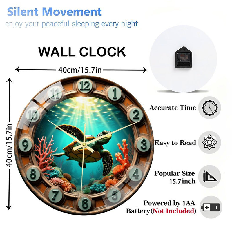 Horloge murale en verre 16 po