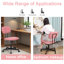Chaise de travail sans accoudoirs en laine d'agneau 23 po pivotante réglable avec dossier capitonné-554103489-554103490