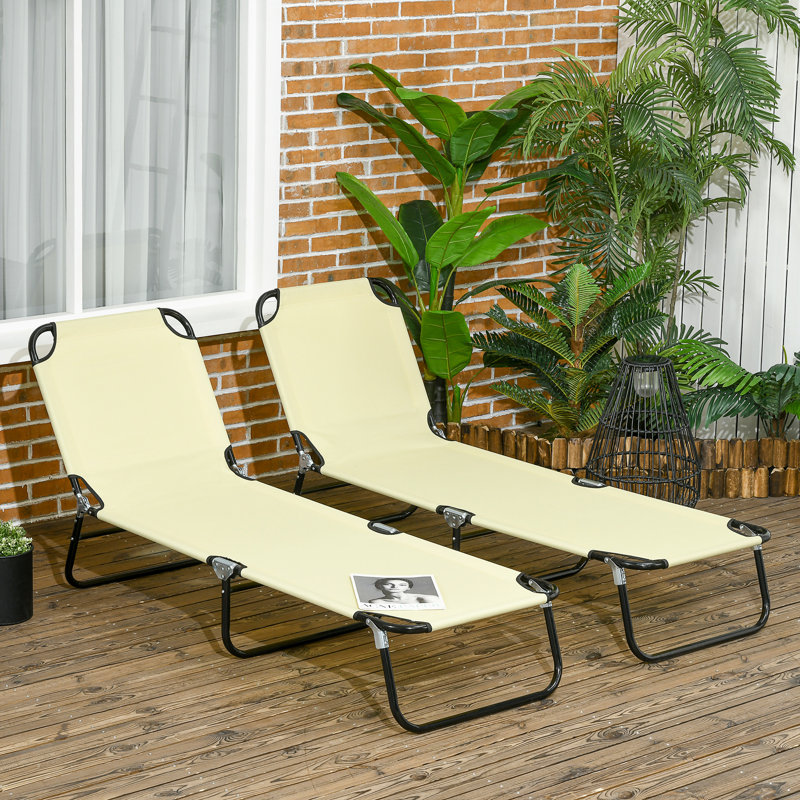 Chaise longue de piscine 2 pièces Outsunny