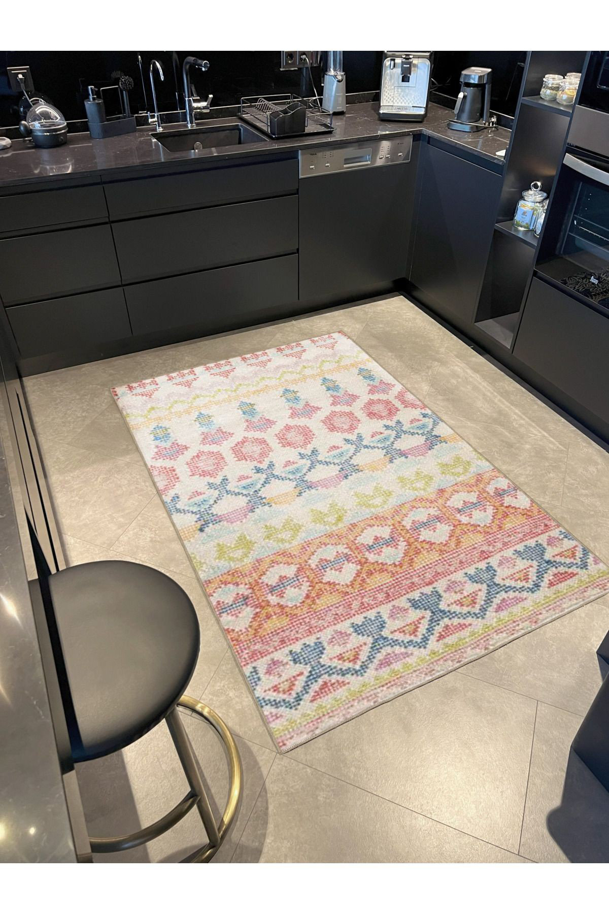 Colorful Geometric Pattern Rug Corrigan Studio® Multi Color Mixed Geometric Shape Pattern Modern ...