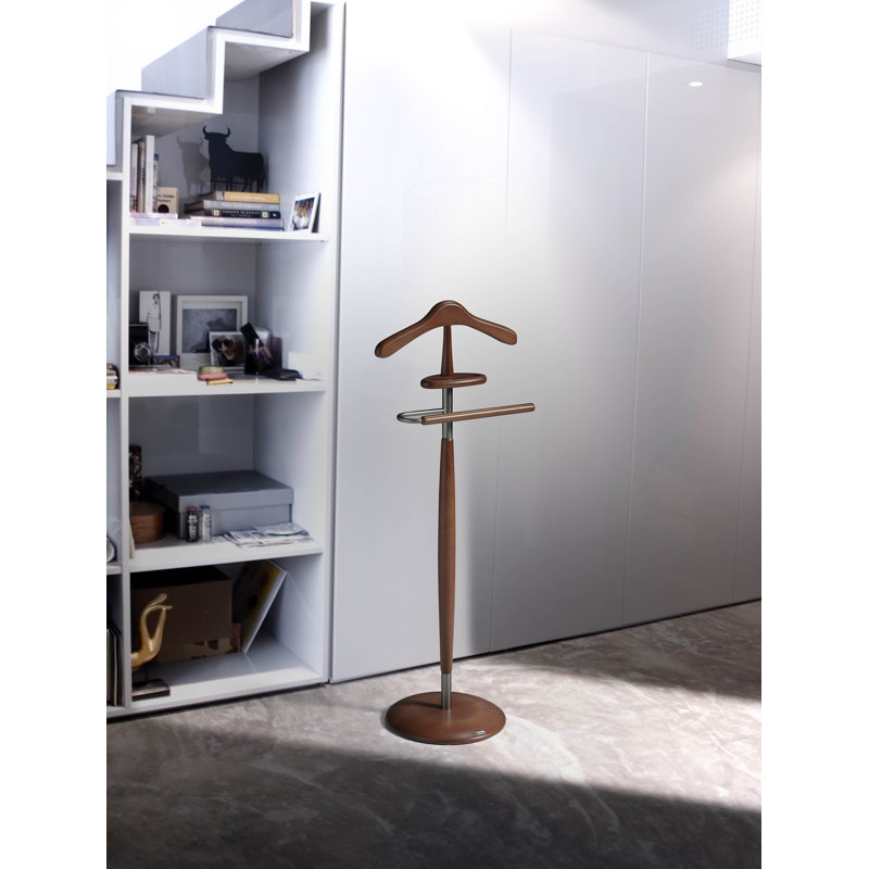 Solid Wood Freestanding Valet Stand, Walnut