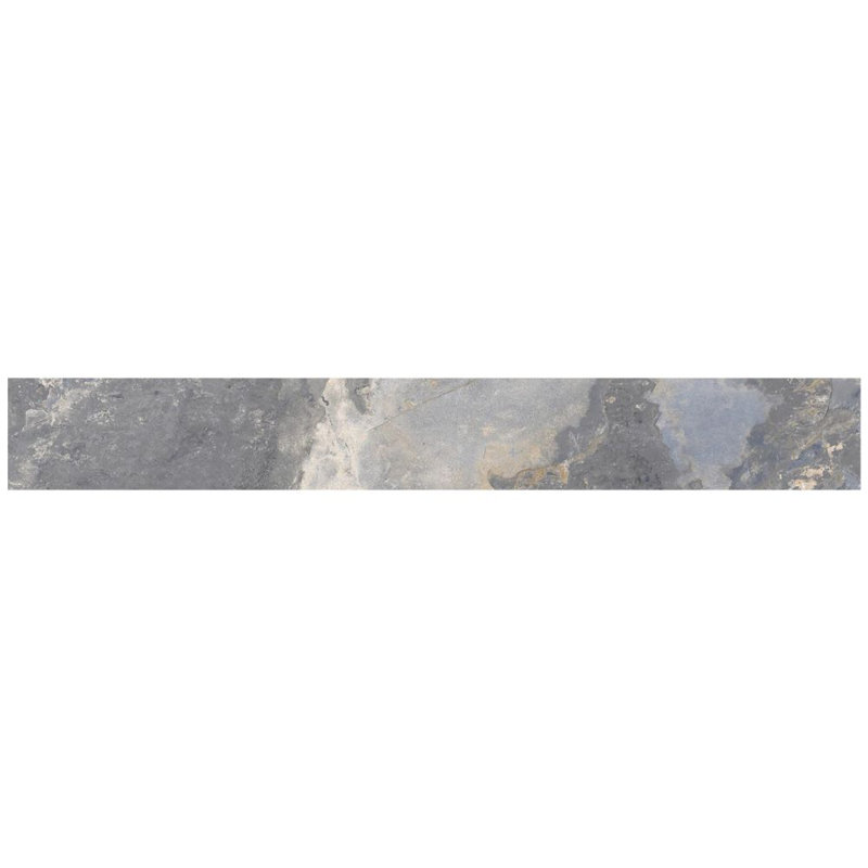 Wells Stone 3" x 24" Matte Porcelain Quarter Round Tile Trim, Blue