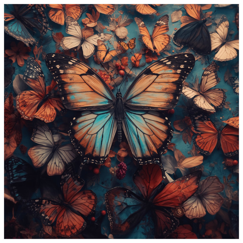 Colourful Butterflies On Flowers Comforter, Twin