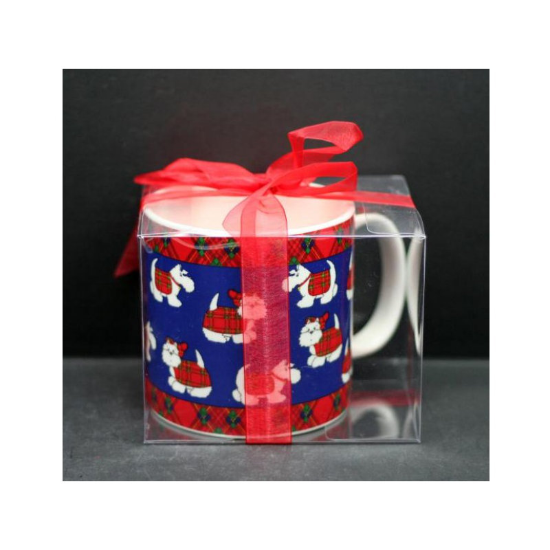 Grande tasse chiot et tartan
