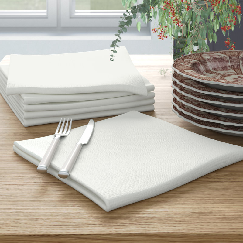 Serviette de table en coton 19 po Germantown, Blanc