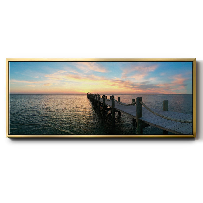 Dockside, reproduction d'art sur toile, H 20 po x l 50 po x P 1,5 po, Or