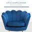 Chaise d'appoint luxueuse en velours, structure en acier, conception moderne de lotus pour la maison
