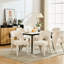 De 2, chaises de salle à manger, chenille crème, conception évidée, structure en fer, utilisation à l'intérieur, chambre à coucher, pièce, sièges confortables et abordables, limite de 300 livres, assemblage facile, simple, capacité-695258252