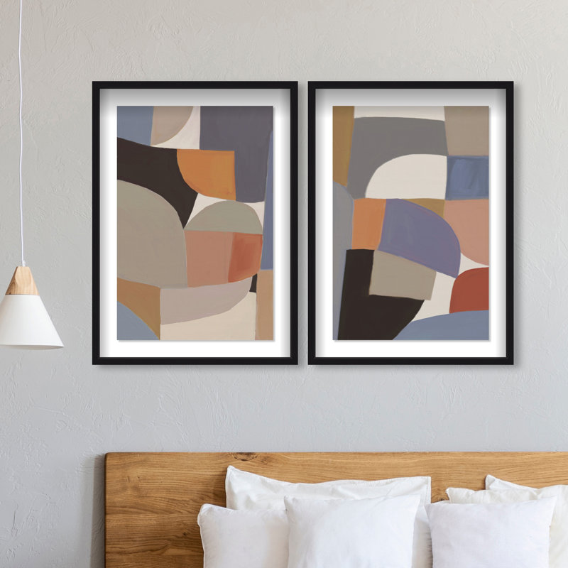 Muted Prelude Set Set by Oliver Gal, 33"H x 23"W, Black Shadowbox