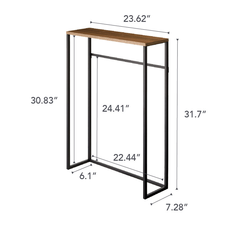 Yamazaki 24" Tower Narrow Entryway Console Table, Black