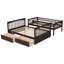 Lit simple superposé au dessus d'un lit double avec tiroirs, lits convertibles, espresso-1211951173